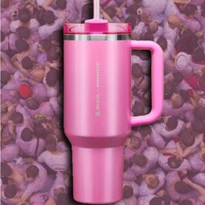 Stanley x Starbucks Berry Pink Glitter Tumbler 40 Oz Holiday